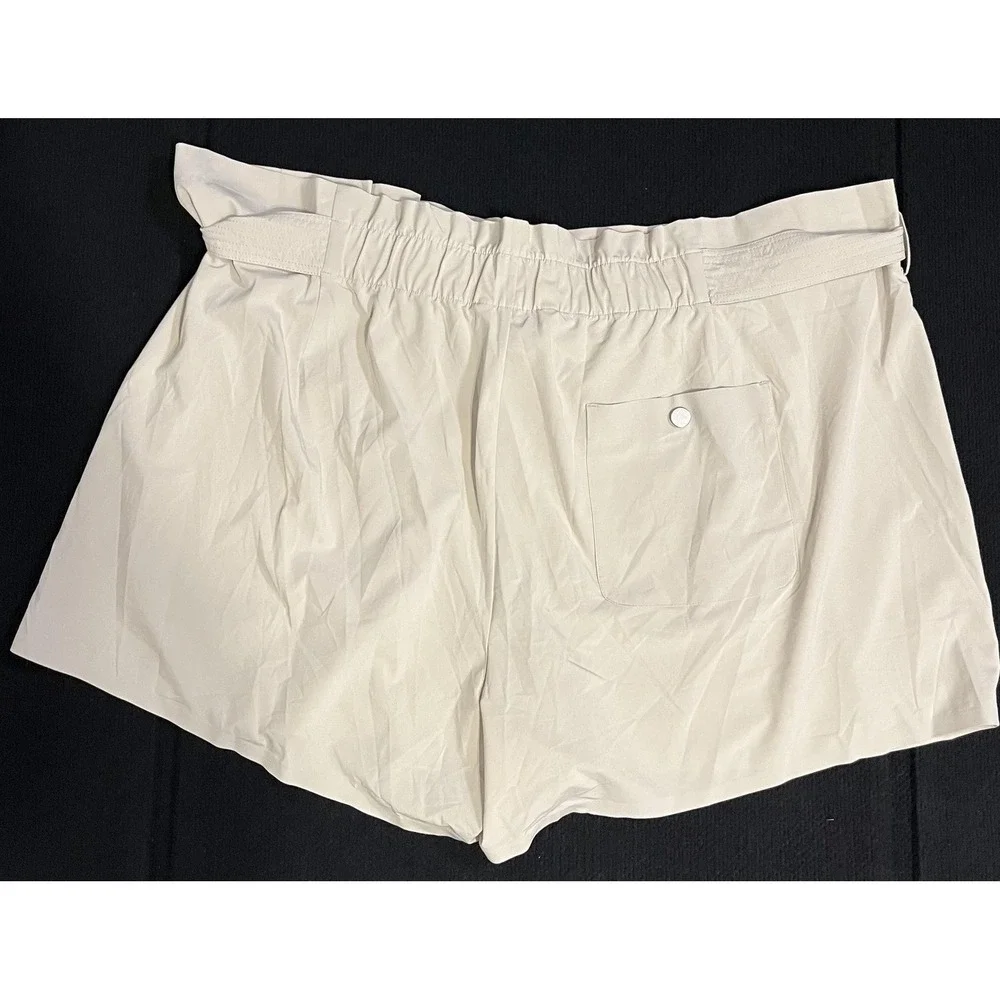 Athleta Skyline Short II Shorts Womens 26 Beige Paperbag Waist Belted‎ Travel